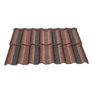 工厂价格环保建筑屋顶材料铝锌钢彩色覆沙屋面瓦