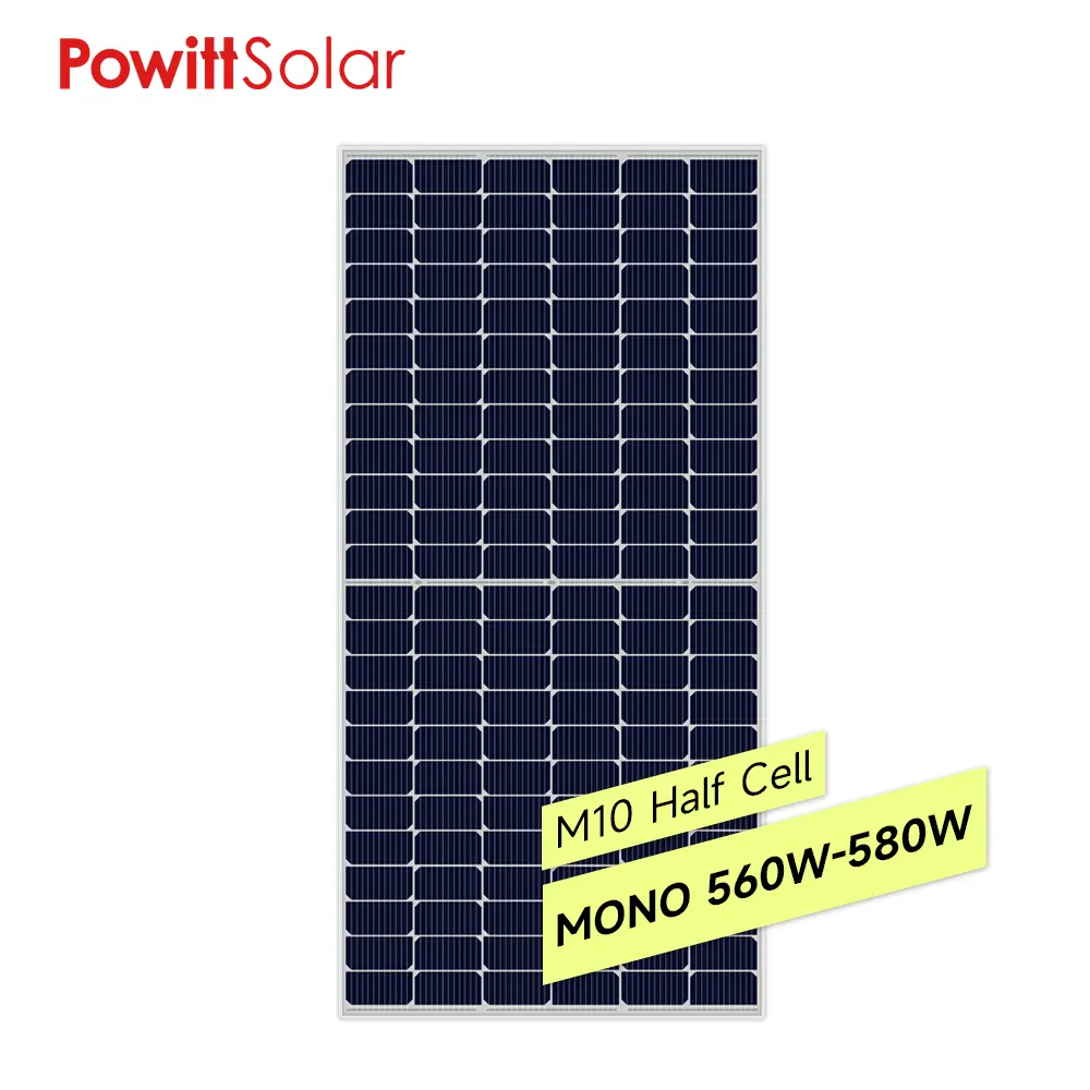 Mono560W-580W 166mm Sotcks Powitt High Effciency A Grade CE TUV ISO IEC INMETRO Technology Hot Sale Solar Panel