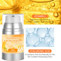 Sérum liquide hydratant pour le visage à l'acide hyaluronique et à la glycérine, avec vitamine C, or 24 carats et ingrédients biologiques, marque privée
