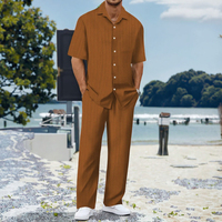 Camisas de Poliéster para Hombre, Formales, de Verano, Estampadas, Tejidas, Transpirables, Antipilling, Resistentes a la Decoloración, de Manga Larga, con Cuello Polo