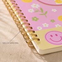 Carnet à spirale floral, couverture rigide en papier, reliure spirale durable, 60 feuilles, usage promotionnel pour l'école, le bureau et la prise de notes