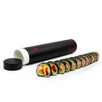 Boîte d'emballage en papier kraft jetable biodégradable de qualité alimentaire à quatre couleurs imprimées sur mesure sur le thème du sushi