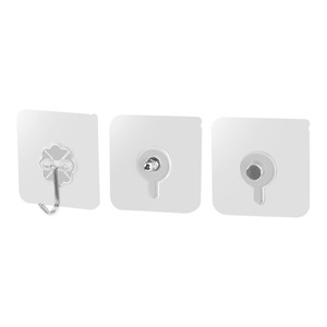 Transparent Adhesive <b>Hook</b> Square Wall Mounted Punch Free Clothes <b>Hook</b> Bathroom <b>Kitchen</b> Storage <b>Hook</b> - Product Image 5
