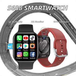 S688 New 4 gam Android Smartwatch dành cho nam giới 2.02inch IPS Wifi GPS la bàn Heart Rate Monitor Sim thẻ máy ảnh di động IP68 vuông - Product Image 2