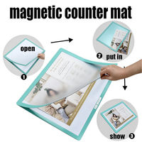 Tapis de comptoir magnétique interchangeable pour vitrine, idéal pour la publicité et la promotion en magasin