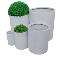 Grands pots de plantes en ciment de luxe avec trous de drainage-Conteneur intérieur/extérieur moderne et écologique pour plantes vertes de jardin domestique