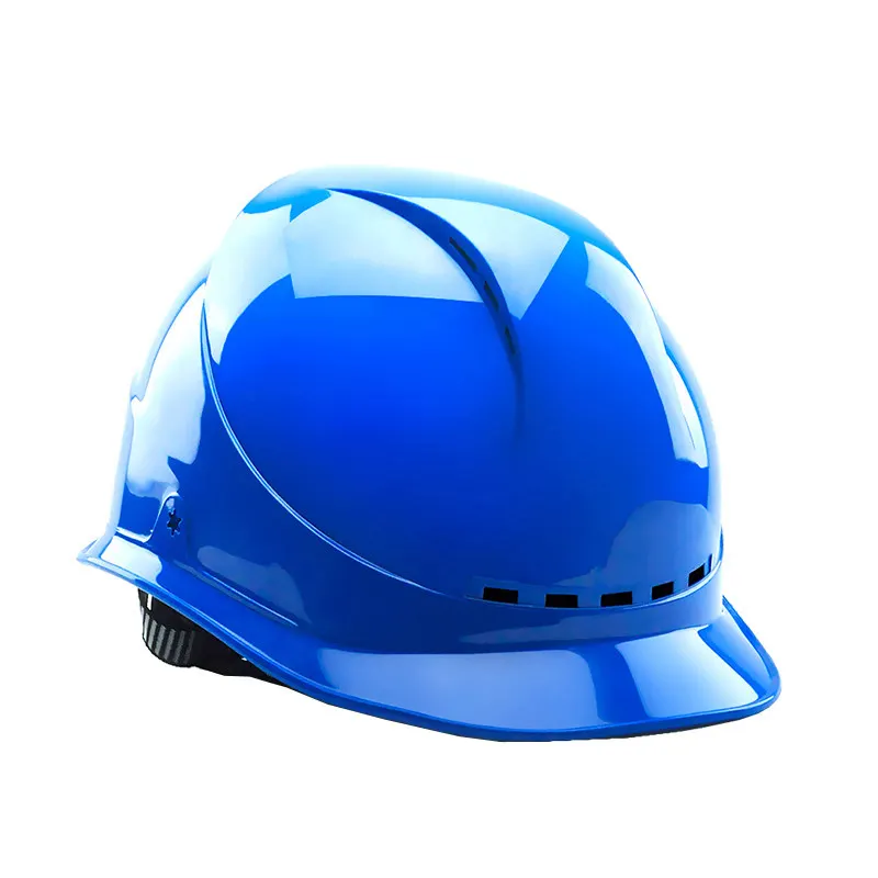 인기있는 소방관 로고 맞춤형 블루 화이트 옐로우 하드 모자 성인 ABS 통기성 산업 안전 헬멧