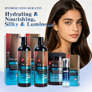 Shampooing et après-shampooing à la kératine 900ml, soin hydratant pour cheveux abîmés - Product Image 6
