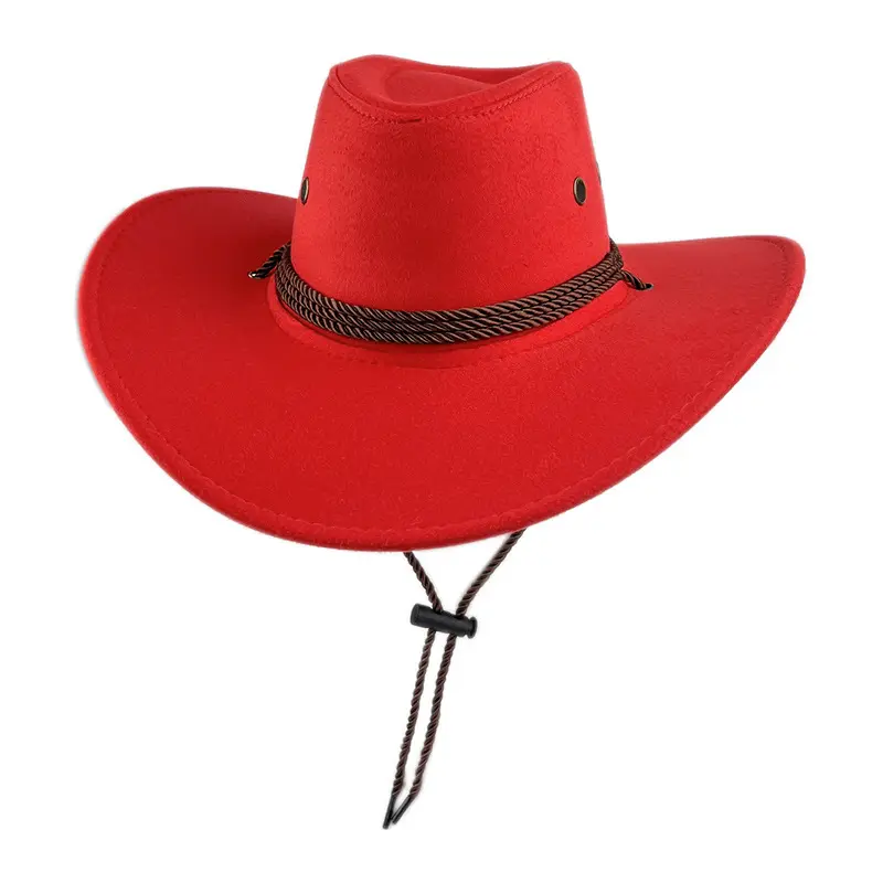 Sombrero de vaquero occidental de gamuza Estilo étnico retro Sombrero de caballero Sombrero de Jazz de estilo inglés Ropa y accesorios
