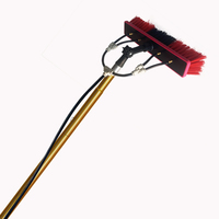 Machine de nettoyage de panneaux solaires à mode de lavage à sec avec tête de brosse en nylon et tige télescopique en alliage d'aluminium de 9 m, autonomie de 4 à 6 heures pour usage domestique