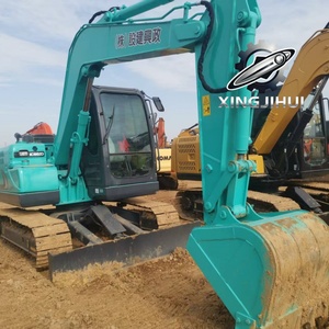 Excavatrice d'occasion Kobelco 75-8, marque japonaise d'origine, 7 tonnes, petite taille, chenilles en caoutchouc, mini-excavatrice. - Product Image 3
