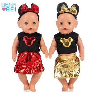 18 Inch Creative Baby Doll Clothes Cartoon Shiny Mini Skirt Suit Doll Doll Costume