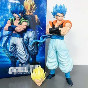 Figurine d'action Dragon Ball Z Gogeta 30 cm, 2 têtes, <span class=keywords><strong>cheveux</strong></span> bleus et jaunes, figurine debout, collection, décoration, cadeau - Product Image 1