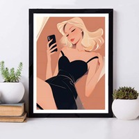 Peinture à l'huile numérique sur toile faite à la main, style européen et américain, beauté sexy, réalisme moderne, taille personnalisable
