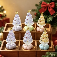 Ornement de Noël en verre de Murano fait main, style européen, finition brillante, rotatif, musical, écologique, avec lumière LED