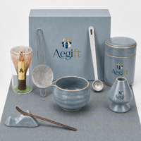 Ensemble de thé matcha artisanal Anji Newell, bol en céramique multicolores, fouet et accessoires avec boîte cadeau pour la cérémonie japonaise, la maison ou le café