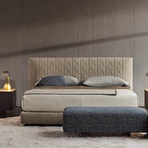 ล่าสุดที่เรียบง่ายทันสมัยเตียงไม้เตียงควีนออกแบบเฟอร์นิเจอร์ห้องนอนเตียงคู่ - Product Image 1