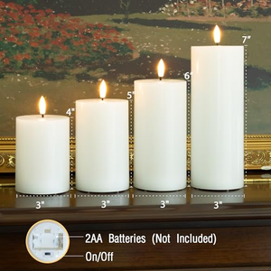 Produits de haute qualité, cire véritable, télécommande 10 touches, ensemble de 9 bougies LED - Product Image 2