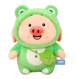 35cm 귀여운 봉제 동물 인형 돼지 개구리 장난감 크로스 바디 백 박제 토끼 팬더 돼지 장난감 도매 봉제 돼지 인형 선물