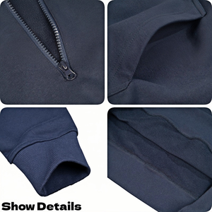 Nouveau design, logo personnalisé, pull-over en tissu éponge français pour hommes, sweat à capuche ample en coton de haute qualité avec fermeture éclair pour hommes - Product Image 5