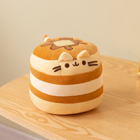 Peluche Super Douce Fat Cat en PP - Personnalisable, Grise, Dessin Animé, Anti-Stress, Finition Lavée avec Vernis UV, Unisexe