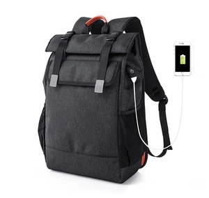 Sac à dos de voyage pour homme, sac à dos d'école, sac à dos à enroulement, personnalisé, en gros, imperméable, antivol, avec chargeur USB - Product Image 2