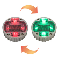 Borne de signalisation routière solaire circulaire en aluminium, étanche IP68, LED clignotante réfléchissante prismatique haute intensité pour usage urbain et autoroutier