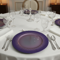 Assiette de présentation de luxe élégante de 13 pouces, motif personnalisé, durable et réutilisable pour mariages, anniversaires, dîners et hôtels