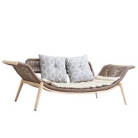 Fauteuil double en rotin d'extérieur, fauteuil inclinable rembourré, style moderne, fauteuil de salon impérial, canapé de balcon