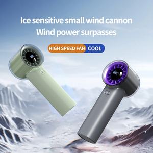 Mini Ventilador de Plástico con Pantalla Digital Inteligente, Ventilador de Mano Recargable Portátil de CC sin Aspas, Ventilador de Niebla Refrescante para Automóvil y Hogar con Batería - Product Image 3