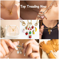 Collier chaîne trombone plaqué or 18 carats avec fermoir mousqueton, pendentif interchangeable en forme d'étoile et de cœur, bijoux d'usine OEM