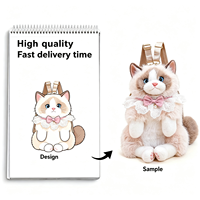 Jouets en peluche personnalisés de haute qualité, designs de chats de dessins animés avec du coton PP doux, figurines et cadeaux personnalisés.