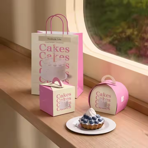 Empaquetado de postres elegantes, cajas de pastel de Color Pastel personalizadas con asa, varios tamaños para rollos de esponja, rebanadas de pastel y pasteles enteros - Product Image 4