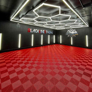 Luces hexagonales para garaje <span class=keywords><strong>en</strong></span> <span class=keywords><strong>el</strong></span> <span class=keywords><strong>techo</strong></span> <span class=keywords><strong>del</strong></span> taller, luz LED, lámpara de trabajo de nido de abeja para Taller de reparación de automóviles, sistema de 14 rejillas - Product Image 1