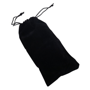 Lubanzuo Black Velvet <b>Drawstring</b> <b>Bag</b> 25x13cm For Storage And Packaging - Product Image 2