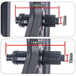 NOUVEAU Roue de vélo <span class=keywords><strong>VTT</strong></span> XC en carbone 29 pouces 36 mm 6 rayons <span class=keywords><strong>Tubeless</strong></span> avec frein à disque 100x15/148x12 mm - Product Image 2