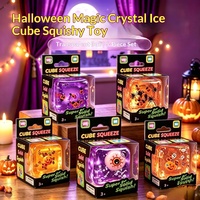 Bestseller transfrontalier Halloween Squishy DIY Anti-stress, Balle de décompression à rebond lent, Jouet en caoutchouc cristal magique en forme de glaçon