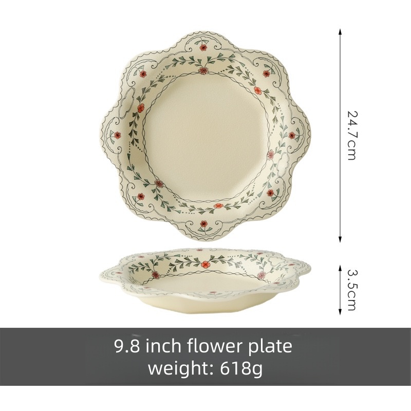 Plato de flores de 9,8 pulgadas