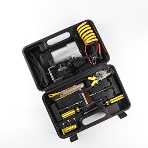 משאבת אוויר כפולה עם ארגז כלים-חירום כלי תיקון צמיג ערכת חירום כלי רכב משאבת אוויר צילינדר כפול צילינדר - Product Image 4