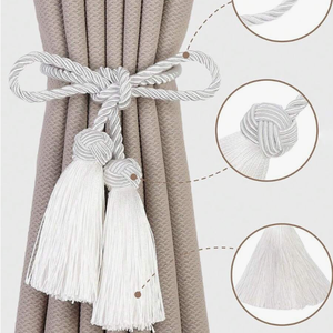 Vendita calda di lusso elegante intrecciato cravatta <span class=keywords><strong>con</strong></span> nappine a tendina <span class=keywords><strong>con</strong></span> nappine lunghe nappine - Product Image 4