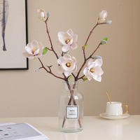 Nouvelle Composition Florale Artificielle en EVA Faite à la Main, Effet Toucher Réel, Magnolia, pour la Maison, Mariages, Fête des Mères, Saint-Valentin, Pâques