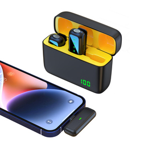 Micrófono de solapa profesional inalámbrico universal Micrófono de videocámara Transmisión en vivo para teléfono <span class=keywords><strong>Android</strong></span> Estuche de carga 24H - Product Image 2