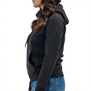 Sudadera con Capucha Negra, Color Sólido, Tejido French Terry, Manga Regular, Ropa Casual de Otoño para Hombre - Product Image 5