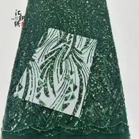 Tissu en maille brodé de paillettes de luxe en gros avec tulle français et dentelle nigériane pour robe de mariée et robe de soirée
