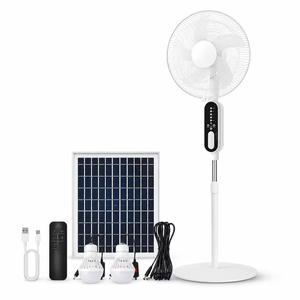 Ventilateur sur pied domestique économique, grand ventilateur solaire avec double fonction et énergie solaire, en boîte colorée - Product Image 1
