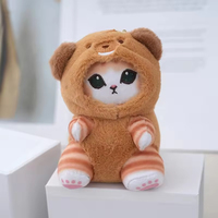 Porte-clés pendentif en peluche chat Mofusand mignon de dessin animé avec longue queue, vente en gros