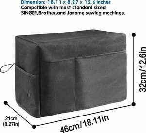 Funda Moderna para Máquina de Coser con Bolsillos de Almacenamiento, Asa Lateral, Compatible con Singer, Ecológica, de Tela Oxford Cuadrada - Product Image 3