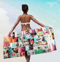 Serviette de plage en microfibre légère, sans sable, séchage rapide, antimicrobienne, écologique, hypoallergénique, imprimé animal, pour l'été