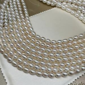 Bán buôn hầu hết các chi phí-hiệu quả 6 mét gần Vòng AA + nước ngọt Loose ngọc trai tự nhiên nuôi cấy vòng trắng làm bằng pha lê - Product Image 6