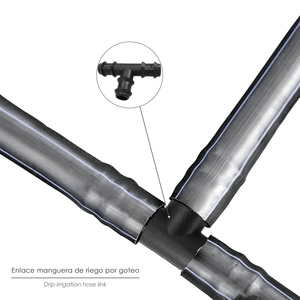 Raccordo a T semplice per tubi di irrigazione a goccia Ø 16 mm. Confezione da 100 Pezzi - Product Image 5